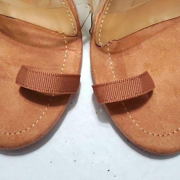 Fashion Nova Nude Toe Strap Clear Slingback Stiletto Heels - Picture 4 of 12